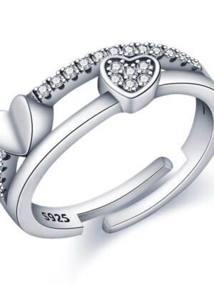 Forever heart crystal silver ring (1)