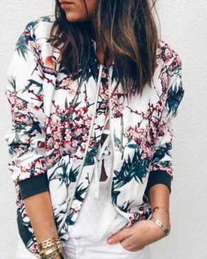 Lightweight floral print jacket-green-cuffs (1)