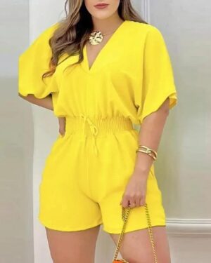 Short sleeve yellow playsuit (3)