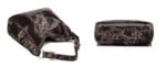 Snake print leather shoulder bag-dark-brown (4)