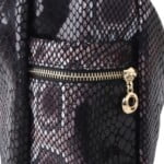 Snake print leather shoulder bag-dark-brown (6)