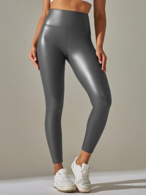 grey high waisted faux leather leggings (2)