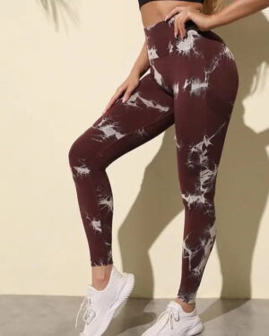 white-coffee-tie dye print fitness leggings (3)