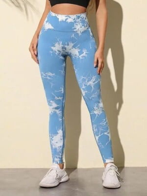 white-sky-blue-tie dye print fitness leggings (4)