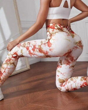 white tie dye print fitness leggings (2)