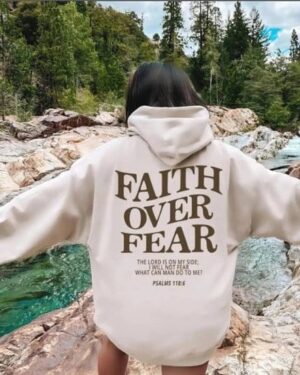 Faith Over Fear Hoodie – beige