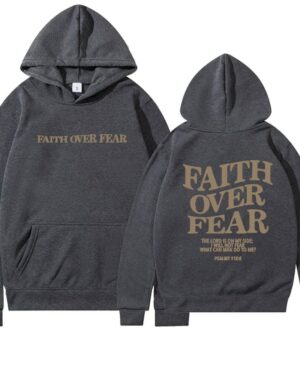 Faith Over Fear Hoodie – dark-gray