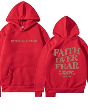 Faith Over Fear Hoodie – red