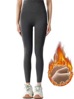 Home - Fashion Trendy Shop High Waist Fleece Lined Leggings - gray (2)