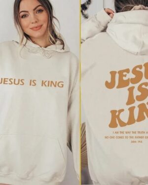 Jesus Is King Hoodie – beige