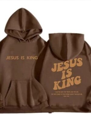 Jesus Is King Hoodie – brown