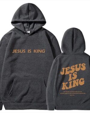 Jesus Is King Hoodie – dark gray