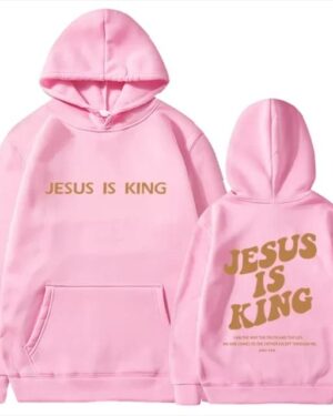 Jesus Is King Hoodie – pink