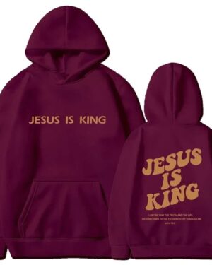Jesus Is King Hoodie – wine-red