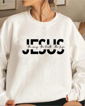 Jesus The Way Sweatshirt – white