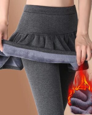 Thermal Pleated Skirt Leggings - gray (3)
