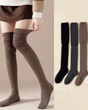 Warm thigh high knitted socks (5)