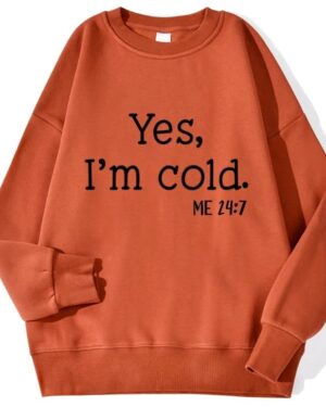 Yes I'm Cold Sweatshirt – brick-red