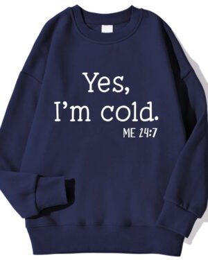 Yes I'm Cold Sweatshirt – dark-blue