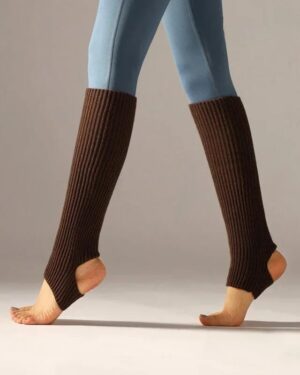 loose knitted leg warmer - coffee-brown (1)