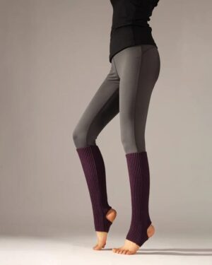 loose knitted leg warmer - dark-purple (4)