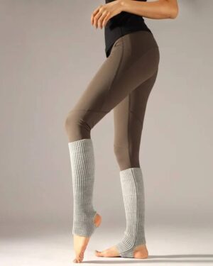 loose knitted leg warmer - light-gray (3)