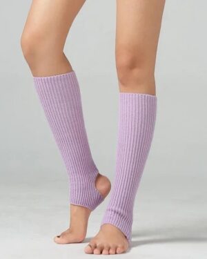 loose knitted leg warmer - light-purple (1)