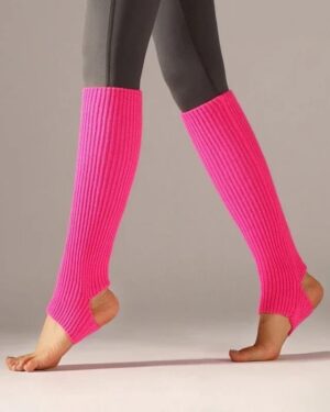 loose knitted leg warmer - neon-pink (1)
