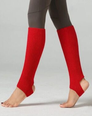 loose knitted leg warmer - red (1)
