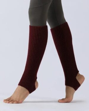 loose knitted leg warmer - wine-red (1)