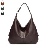 Delaney Large Hobo Bag Delaney Large Hobo Bag in dark coffee brown with slouchy leather-look design, single shoulder strap and gold-tone hardware, with three color options shown