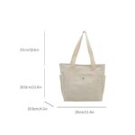 Maren Canvas Tote Bag-beige (2) Beige Maren Canvas Tote Bag size chart showing 29 cm width, 29.5 cm height, 10.5 cm depth and 27 cm handle drop