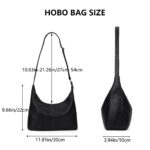 Sutton Hobo Shoulder Bag-black (4) Sutton Hobo Shoulder Bag size guide showing 30 cm width, 22 cm height, 10 cm depth and adjustable strap length from 27 to 54 cm