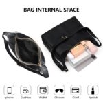 Sutton Hobo Shoulder Bag-black (5) Black Sutton Hobo Shoulder Bag interior showing zip closure, spacious main compartment and storage space for phone, wallet and everyday essentials